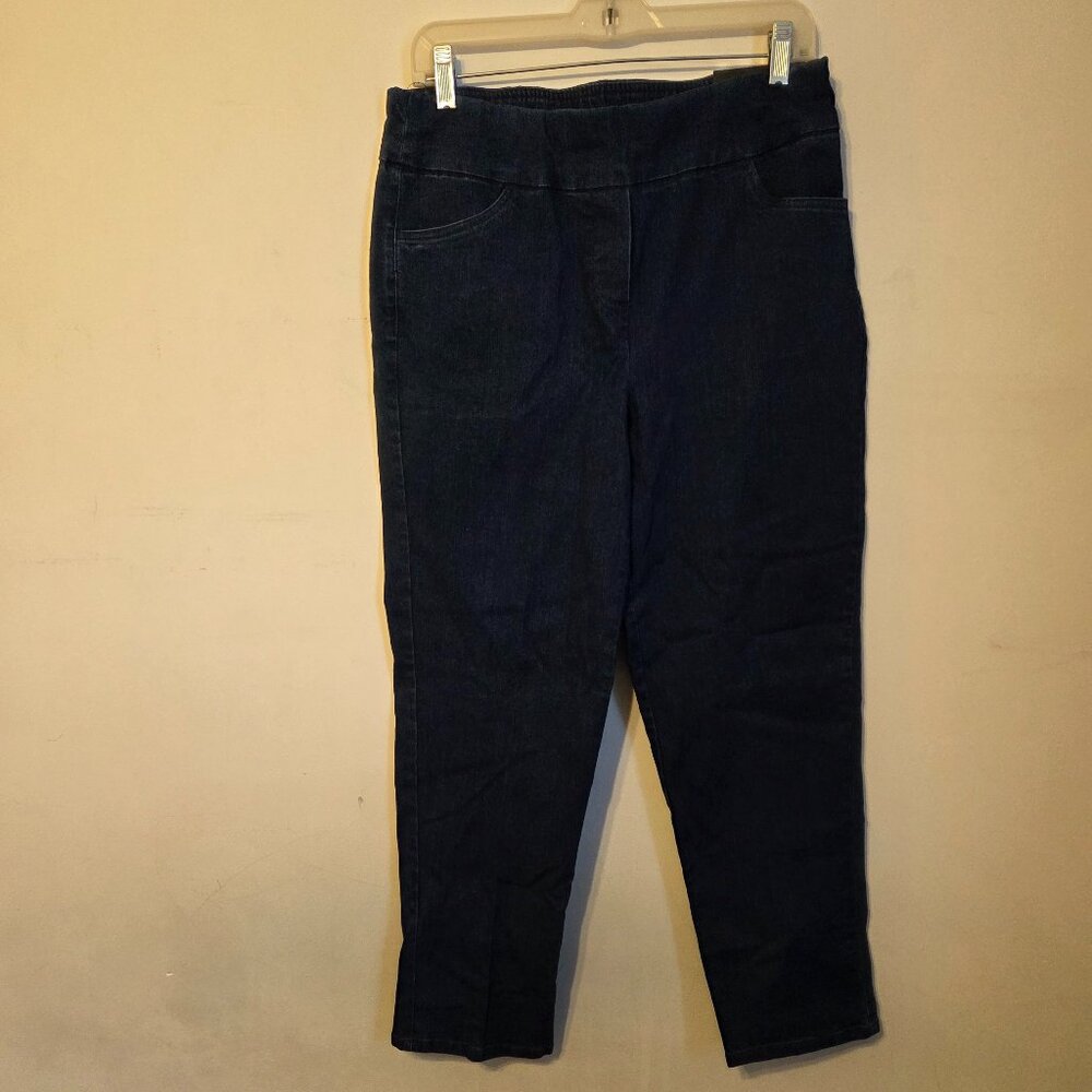 Alfred Dunner 10P Super Stretch Pull On Blue Jeans w/2 Front Pockets